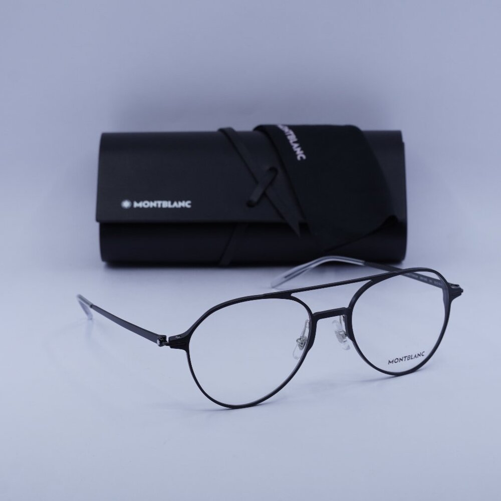 Montblanc MB0195O 001 Aviator Eyeglasses 55mm – Black